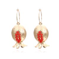 Huggie Hoop Drop Earring Zinc Alloy with Seedbead fashion jewelry & for woman multi-colored Sold By Pair