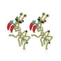 Zinc Alloy Stud Earring fashion jewelry & for woman & with rhinestone multi-colored Sold By Pair