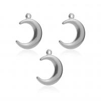 Stainless Steel Pendants, Moon, plated, fashion jewelry & for woman, original color, 22x16mm, Sold By PC
