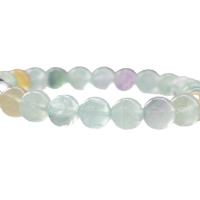 Colorful Fluorite Bracelet, Round, polished, different size for choice & for woman, mixed colors, Sold Per 18 cm Strand