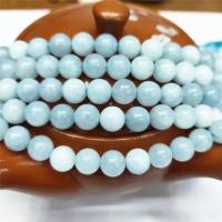 Aquamarine Beads Round polished DIY blue Sold Per Approx 15 Inch Strand