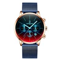 Men Wrist Watch Stainless Steel with Synthetic Leather & Glass & Iron Chinese Movement watch movement & for man & waterproof & luminated plated Round Sold By PC