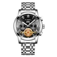 Men Wrist Watch, Stainless Steel, with Leather & Glass & Iron, Round, plated, different styles for choice & for man & waterproof, more colors for choice, 260x41x10mm, Sold By PC