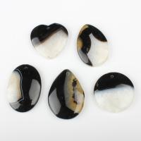 Agate Jewelry Pendants, Unisex, mixed colors, 25-32x31mm-40x6mm, Approx 5PCs/Bag, Sold By Bag