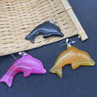 Agate Jewelry Pendants, Dolphin, Unisex & different size for choice & stripe, more colors for choice, Sold By PC