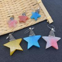Agate Jewelry Pendants, with Rhinestone Clay Pave, Star, Unisex & different size for choice, more colors for choice, Sold By PC