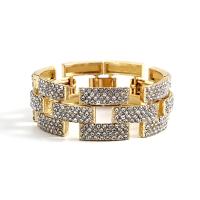 Zinc Alloy Bracelet plated with rhinestone nickel lead & cadmium free 190mm Sold By PC