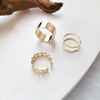 Zinc Alloy Ring Set plated three pieces & adjustable & for woman nickel lead & cadmium free 18mm 20mm US Ring .5-10.5 Sold By Set