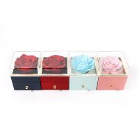 Multifunctional Jewelry Box, Plastic, Flower, painted, dustproof & for woman, more colors for choice, 80x80x85mm, Sold By PC