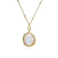 Přírodní Sladkovodní Pearl náhrdelník, Nerez, s Sladkovodní Pearl, barva pozlacený, pro ženy, Délka Cca 15.74 inch, Prodáno By PC