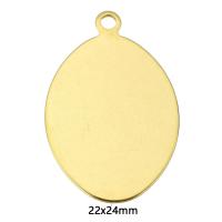 Stainless Steel Tag Charm, gold color plated, 22x24x1mm, Hole:Approx 2mm, Sold By PC