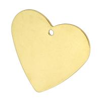 Coração de aço inoxidável pingentes, cromado de cor dourada, 27x24x1mm, Buraco:Aprox 1mm, vendido por PC