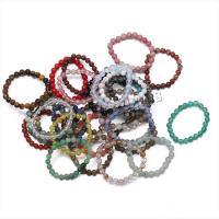 Gemstone Bracelets, Natural Stone, Unisex, more colors for choice, 4mm, 45PCs/Strand, Sold Per 18 cm Strand