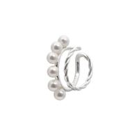 Fashion Earring Cuff and Wraps Brass with Plastic Pearl for woman silver color 13mm Sold By Bag
