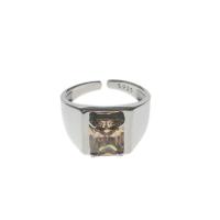 Circón cúbico anillo de latón, metal, Ajustable & micro arcilla de zirconia cúbica & para mujer, más colores para la opción, 17mm, 5PCs/Bolsa, Vendido por Bolsa