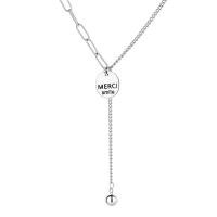 Brass náhrdelník, Mosaz, pro ženy, stříbro, 10mm, Délka 42 cm, 5PC/Bag, Prodáno By Bag