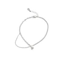 Cubic Zirconia Micro Pave Brass Bracelet micro pave cubic zirconia & for woman silver color Length Approx 18 cm Sold By Bag