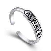 Brass Cuff Finger Ring plated Adjustable & for woman & enamel silver color 16mm Sold By Bag