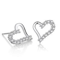 Cubic Zirconia Micro Pave Brass Earring plated micro pave cubic zirconia & for woman 11mm Sold By Bag
