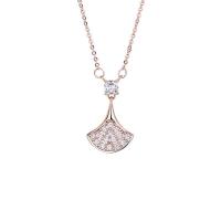 Cubic Zircon Micro Pave Brass Necklace plated micro pave cubic zirconia & for woman Length 45 cm Sold By Bag