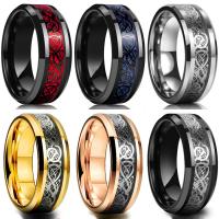 Titanium Čelik Finger Ring, Krug, pozlaćen, modni nakit & bez spolne razlike & različite veličine za izbor, više boja za izbor, Prodano By PC