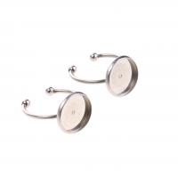 acciaio inox base anello a lunetta, placcato, Regolabile & DIY, colore originale, 12mm, 10PC/borsa, Venduto da borsa