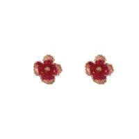 Zinc Alloy Stud Earring with Resin high quality plated fashion jewelry & for woman red Sold By Pair