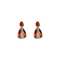 Tibetan Style Drop Earrings, with Cloth, high quality plated, fashion jewelry & for woman, multi-colored, 37x19mm, Sold By Pair