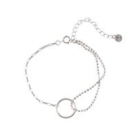 Brass Bracelet & Bangle, with 1.38Inch extender chain, Donut, platinum plated, Double Layer & for woman, 13mm, Length:Approx 5.91 Inch, Approx 5PCs/Bag, Sold By Bag