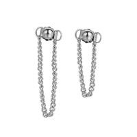 Asymmetric Earrings Brass platinum color plated for woman 16mm 26mm Approx Sold By Bag