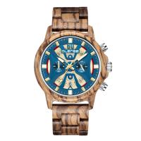 Men Wrist Watch, Wood, with Glass & Stainless Steel, Round, plated, for man & luminated, more colors for choice, 225x47x10mm, Sold By PC