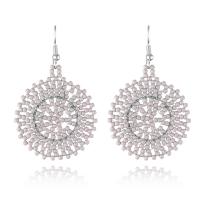 Seedbead Drop Earring with Iron silver color plated fashion jewelry Sold By Pair
