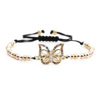 Cubic Zirconia Micro Pave Brass Bracelet, Butterfly, plated, different styles for choice & micro pave cubic zirconia, mixed colors, nickel, lead & cadmium free, 170-220mm, Sold By PC