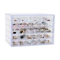 Multifunctional Jewelry Box, Polystyrene, Rectangle, dustproof & transparent, 213x143x142mm, Hole:Approx 3x5mm, Sold By PC