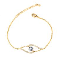 Cubic Zirconia Micro Pave Brass Bracelet, Eye, plated, micro pave cubic zirconia & for woman & hollow, more colors for choice, nickel, lead & cadmium free, 35x12mm, Length:Approx 7 Inch, Sold By PC