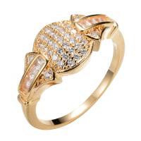 Cubic Zirconia Micro Pave Brass Ring plated & micro pave cubic zirconia & for woman nickel lead & cadmium free Approx US Ring Sold By PC