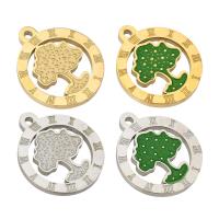 Stainless Steel Pendants, plated, enamel & hollow, more colors for choice, 15x17x1mm, Hole:Approx 1mm, Sold By PC