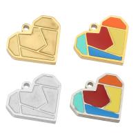 Stainless Steel Pendants, Heart, plated, enamel, more colors for choice, 15x13x1mm, Hole:Approx 1mm, Sold By PC
