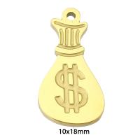 Stainless Steel Pendants, Money Bag, plated, more colors for choice, 10x18x1mm, Hole:Approx 1mm, Sold By PC