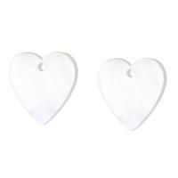 Natural White Shell Pendler, Heart, hvid, 10.50x10x1.50mm, Hole:Ca. 1mm, Solgt af PC