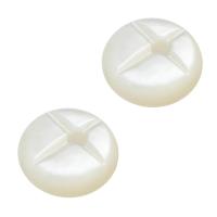 Shell Bead, hvid, 9x9x4mm, Hole:Ca. 2mm, Solgt af PC