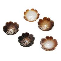 Shell Bead Cap, Flower, donn, 10x10x2.50mm, Poll:Thart 1mm, Díolta De réir PC