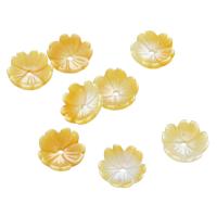 Shell Bead Cap, Flower, yellow, 8.50x8.50x3mm, Hole:Approx 1mm, Sold By PC