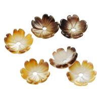 Muschel Perlkappen, Blume, zwei verschiedenfarbige, 8x8x2.50mm, Bohrung:ca. 1mm, verkauft von PC