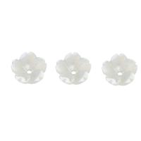 Shell Bead Cap, Flower, hvid, 9x9x2.50mm, Hole:Ca. 1mm, Solgt af PC
