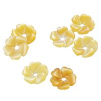 Shell Bead Cap, Flower, yellow, 6x6x1.50mm, Hole:Approx 1mm, Sold By PC
