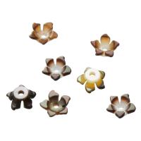 Shell Bead Cap, Flower, brown, 6x6x2.50mm, Hole:Approx 1mm, Sold By PC