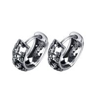 Stainless Steel Huggie Hoop Earring, Unisex, 13x5mm, Sold By Pair