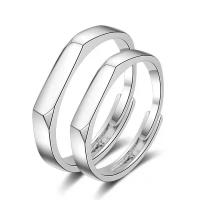Sárgaréz ujjgyűrű, galvanizált, egynemű, ezüst, 17mm, 5PC-k/Bag, Által értékesített Bag