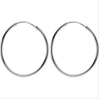 Brass Hoop Earring, plated, for woman, silver color, 5Pairs/Bag, Sold By Bag